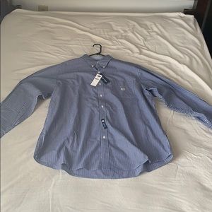 Chaps Blue striped casual button down